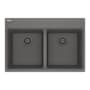Franke Maris 31" Drop In Double Basin Granite Kitchen Sink Stone Grey