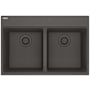 Franke Maris 31" Drop In Double Basin Granite Kitchen Sink Slate Grey