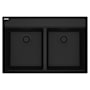 Franke Maris 33" Drop In Double Basin Granite Kitchen Sink Onyx