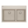 Franke Maris 31" Drop In Low Divide Double Basin Granite Kitchen Sink Champagne