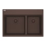 Franke Maris 31" Drop In Low Divide Double Basin Granite Kitchen Sink Mocha