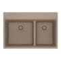 Franke Maris 31" Drop In Low Divide Double Basin Granite Kitchen Sink Oyster