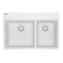Franke Maris 31" Drop In Low Divide Double Basin Granite Kitchen Sink Polar White