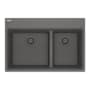 Franke Maris 31" Drop In Low Divide Double Basin Granite Kitchen Sink Stone Grey