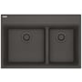 Franke Maris 31" Drop In Low Divide Double Basin Granite Kitchen Sink Slate Grey