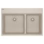 Franke Maris 33" Drop In Low Divide Double Basin Granite Kitchen Sink Champagne