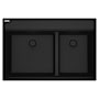 Franke Maris 33" Drop In Low Divide Double Basin Granite Kitchen Sink Onyx