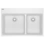 Franke Maris 33" Drop In Low Divide Double Basin Granite Kitchen Sink Polar White