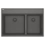 Franke Maris 33" Drop In Low Divide Double Basin Granite Kitchen Sink Stone Grey