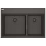 Franke Maris 33" Drop In Low Divide Double Basin Granite Kitchen Sink Slate Grey