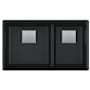 Franke Peak 32" Undermount Double Basin Granite Kitchen Sink Onyx