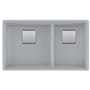 Franke Peak 32" Undermount Double Basin Granite Kitchen Sink Stone Grey