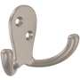 Franklin Brass Basics Double Hook Robe Hook - Pack of 10 Nickel
