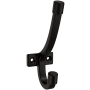 Franklin Brass Modern Angled 1-9/16 Inch Wide Coat and Hat Hook - Pack of 5 Matte Black