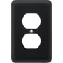 Franklin Brass Stamped Steel Round Single Duplex Outlet Wall Plate Matte Black
