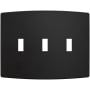 Franklin Brass Soft Modern Triple Toggle Switch Outlet - Pack of 2 Matte Black