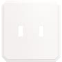 Franklin Brass Stepped Geometric Double Toggle Switch Outlet - Pack of 3 Pure White