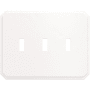 Franklin Brass Stepped Geometric Triple Toggle Switch Outlet - Pack of 2 Pure White