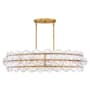 Fredrick Ramond Rene 8 Light 45" Wide Ring Chandelier with Pressed Glass Disks Distressed Brass