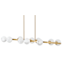 Fredrick Ramond Selene 10 Light 55" Wide Linear Chandelier Lacquered Brass