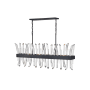 Fredrick Ramond Revel 4 Light 42" Wide Crystal Linear Chandelier Black
