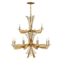 Fredrick Ramond Vida 12 Light 34" Wide Abstract Chandelier Burnished Gold
