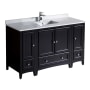 Fresca Oxford 54" Free Standing Vanity Set with Wood Cabinet, Quartz Vanity Top, and Single Undermount Sink Espresso