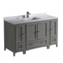 Fresca Oxford 54" Free Standing Vanity Set with Wood Cabinet, Quartz Vanity Top, and Single Undermount Sink Gray