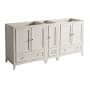 Fresca Oxford 71" Double Free Standing MDF Vanity Cabinet Only - Less Vanity Top Antique White