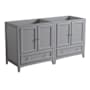 Fresca Oxford 60" Double Free Standing Vanity Cabinet - Less Vanity Top Gray