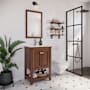 Fresca Manchester 24" Free Standing Single Basin Vanity Set with Cabinet and Ceramic Vanity Top Warm Walnut