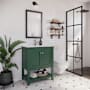 Fresca Manchester 30" Free Standing Single Basin Vanity Set with Cabinet and Ceramic Vanity Top Dark Green