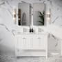 Fresca Manchester 48" Free Standing Double Basin Vanity Set with Cabinet and Quartz Vanity Top White