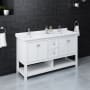 Fresca Manchester 60" Free Standing Double Basin Vanity Set with Wood Cabinet and Quartz Vanity Top White