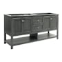 Fresca Manchester 72" Double Free Standing Vanity Cabinet - Less Vanity Top Gray Wood Veneer