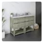 Fresca Formosa 48" Free Standing Double Basin Vanity Set with Cabinet and Quartz Vanity Top Sage Gray