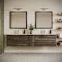 Fresca Formosa 84" Wall Mounted Double Basin Vanity Set with Cabinet and Quartz Vanity Top Acacia Wood / Countertop White