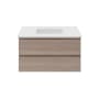Fresca Formosa 36" Wall Mounted Single Basin Vanity Set with Cabinet, Quartz Vanity Top, and Framed Mirror Vanilla Oak