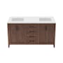 Fresca Silas 60" Free Standing Double Basin Vanity Set with Cabinet and Quartz Vanity Top Warm Walnut