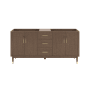 Fresca Sawyer 72" Double Free Standing Vanity Cabinet Only - Less Vanity Top Mocha Birch