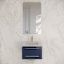 Fresca Lucera 24" Wall Mounted Single Basin Vanity Set with Cabinet and Quartz Vanity Top Royal Blue
