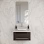 Fresca Lucera 30" Wall Mounted Single Basin Vanity Set with Cabinet and Quartz Vanity Top Espresso
