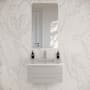 Fresca Lucera 30" Wall Mounted Single Basin Vanity Set with Cabinet and Quartz Vanity Top Gray
