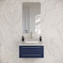 Fresca Lucera 30" Wall Mounted Single Basin Vanity Set with Cabinet and Quartz Vanity Top Royal Blue