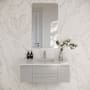 Fresca Lucera 42" Wall Mounted Single Basin Vanity Set with Cabinet and Quartz Vanity Top Gray