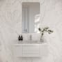 Fresca Lucera 42" Wall Mounted Single Basin Vanity Set with Cabinet and Quartz Vanity Top White