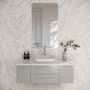 Fresca Lucera 48" Wall Mounted Single Basin Vanity Set with Cabinet and Quartz Vanity Top Gray