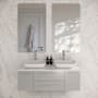 Fresca Lucera 48" Wall Mounted Double Basin Vanity Set with Wood Cabinet and Quartz Vanity Top Gray