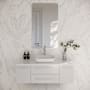 Fresca Lucera 48" Wall Mounted Single Basin Vanity Set with Cabinet and Quartz Vanity Top White