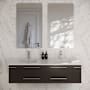 Fresca Lucera 60" Wall Mounted Double Basin Vanity Set with Cabinet and Quartz Vanity Top Espresso